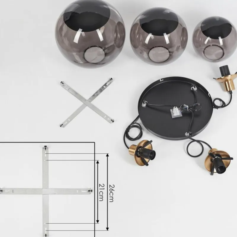 Suspension Verre Fumé-hofstein Suspension Charlet Noir, 3 lumières