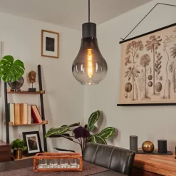 Suspension Verre Fumé-hofstein Suspension Chaumon Noir, 1 lumière