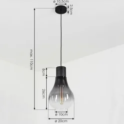 Suspension Verre Fumé-hofstein Suspension Chaumon Noir, 1 lumière