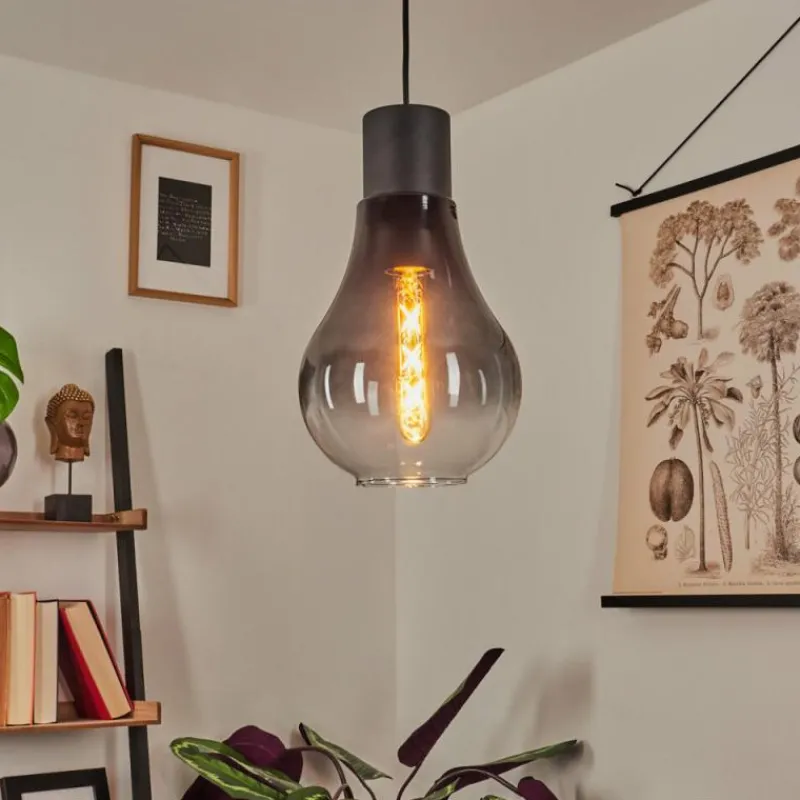 Suspension Verre Fumé-hofstein Suspension Chaumon Noir, 1 lumière