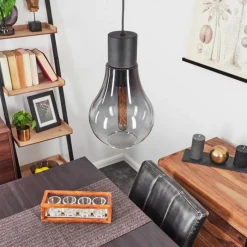 Suspension Verre Fumé-hofstein Suspension Chaumon Noir, 1 lumière