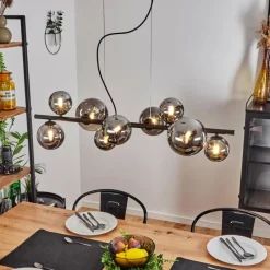 hofstein Suspension Chehalis LED Noir, 9 lumières