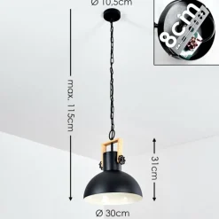 Lampes Vintages & Rétros-hofstein Suspension Chetco Bois clair, Noir, 1 lumière