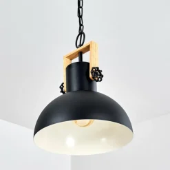 Lampes Vintages & Rétros-hofstein Suspension Chetco Bois clair, Noir, 1 lumière