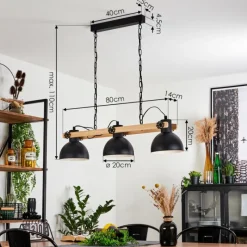 Lampes Industrielles-hofstein Suspension Chetco Brun, Noir, 3 lumières