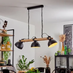 Lampes Industrielles-hofstein Suspension Chetco Brun, Noir, 3 lumières