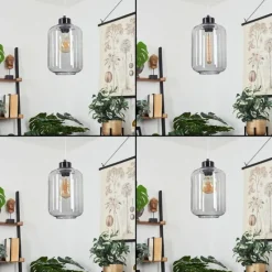 Suspension Verre Fumé-hofstein Suspension Chiedent Noir, 1 lumière