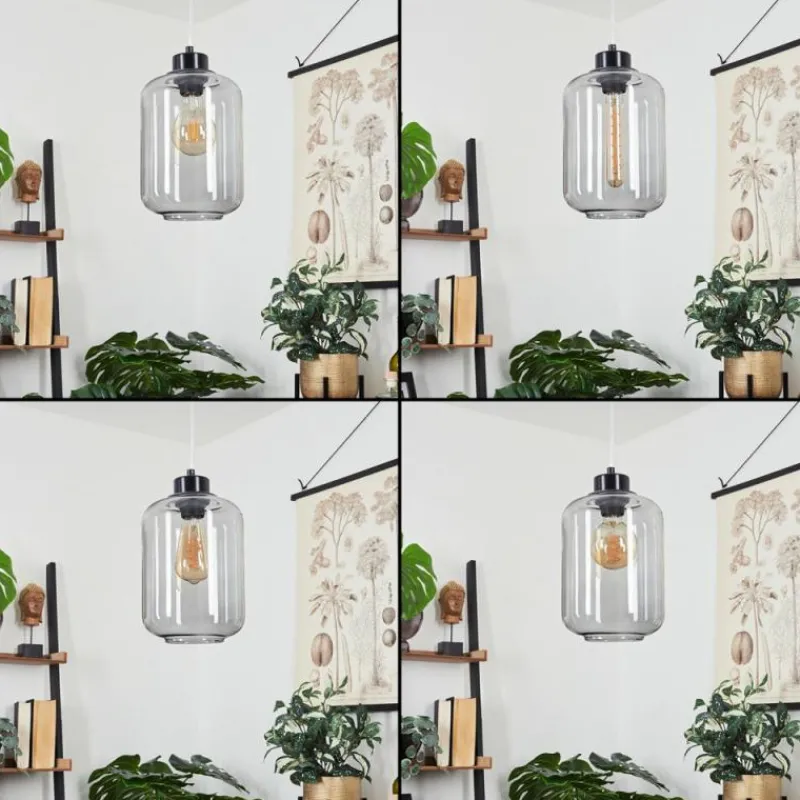 Suspension Verre Fumé-hofstein Suspension Chiedent Noir, 1 lumière