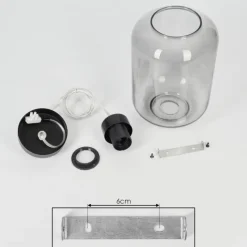 Suspension Verre Fumé-hofstein Suspension Chiedent Noir, 1 lumière