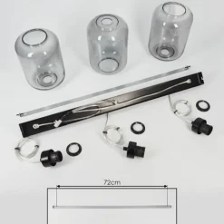 Suspension Verre Fumé-hofstein Suspension Chiedent Noir, 3 lumières