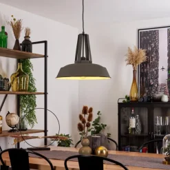 Luminaires Scandinaves-hofstein Suspension Chimay Gris, 1 lumière