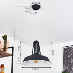 Lampes Industrielles-hofstein Suspension Chimay Noir, 1 lumière