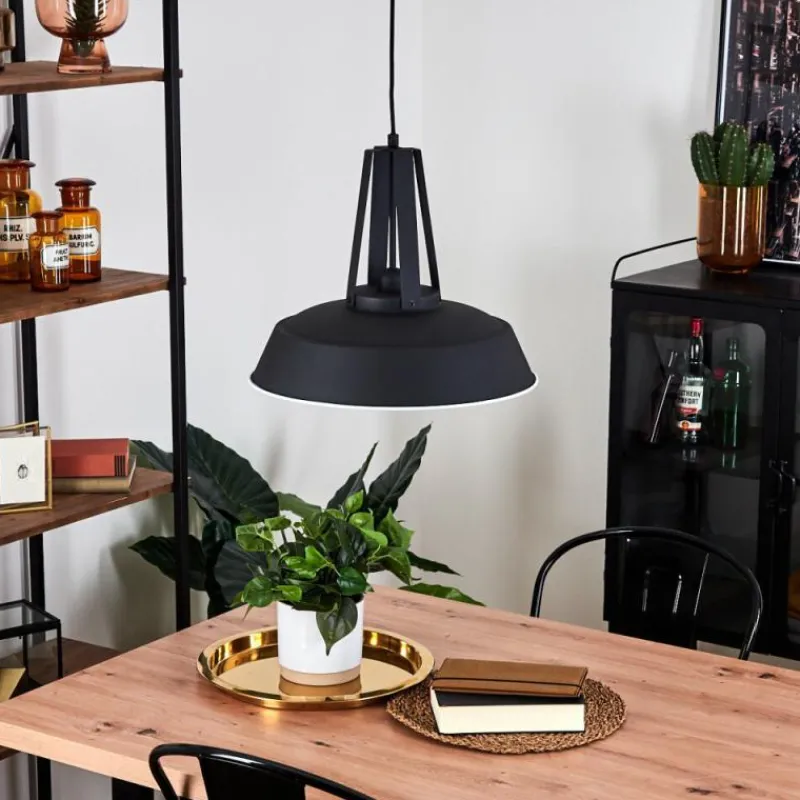 Lampes Industrielles-hofstein Suspension Chimay Noir, 1 lumière