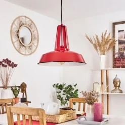 Luminaires Scandinaves-hofstein Suspension Chimay Rouge, 1 lumière