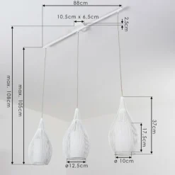 hofstein Suspension Chipoc Blanc, 3 lumières