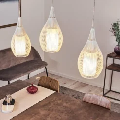 hofstein Suspension Chipoc Blanc, 3 lumières