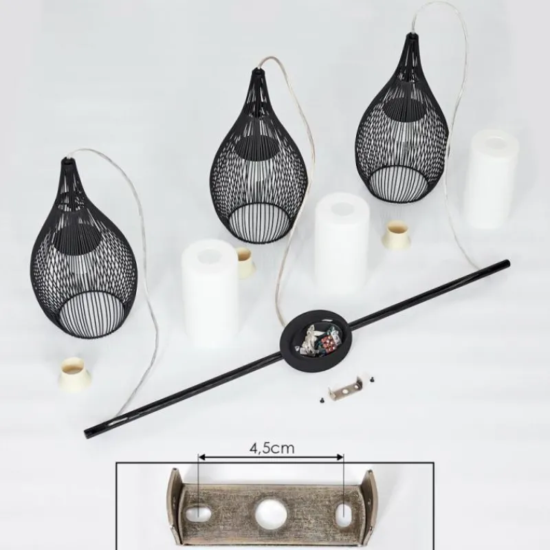 hofstein Suspension Chipoc Noir, 3 lumières