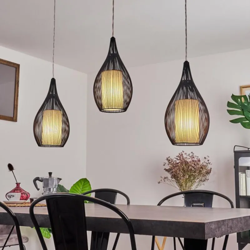 hofstein Suspension Chipoc Noir, 3 lumières