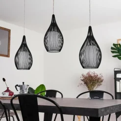 hofstein Suspension Chipoc Noir, 3 lumières