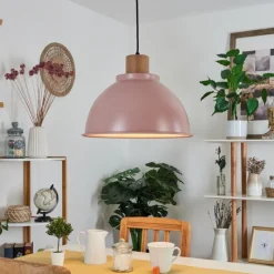 Luminaires Scandinaves-hofstein Suspension Chipou Rose, 1 lumière
