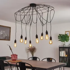 Lampes Vintages & Rétros-hofstein Suspension Chitaj Noir, 1 lumière