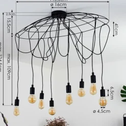 Lampes Vintages & Rétros-hofstein Suspension Chitaj Noir, 1 lumière