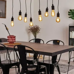 Lampes Vintages & Rétros-hofstein Suspension Chitaj Noir, 1 lumière