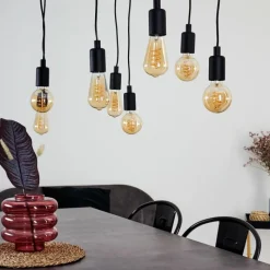 Lampes Vintages & Rétros-hofstein Suspension Chitaj Noir, 1 lumière