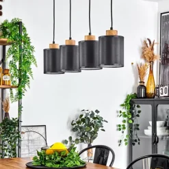 Lampes En Tissu-hofstein Suspension Chiuvi Écru, Noir, 4 lumières