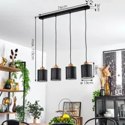 Lampes En Tissu-hofstein Suspension Chiuvi Écru, Noir, 4 lumières