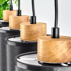 Lampes En Tissu-hofstein Suspension Chiuvi Écru, Noir, 4 lumières