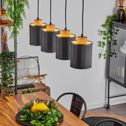 Lampes En Tissu-hofstein Suspension Chiuvi Écru, Noir, 4 lumières