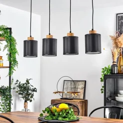 Lampes En Tissu-hofstein Suspension Chiuvi Écru, Noir, 4 lumières