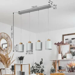 Lampes En Tissu-hofstein Suspension Chiuvi Gris, Écru, 4 lumières