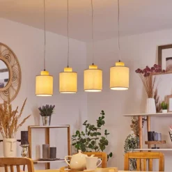 Lampes En Tissu-hofstein Suspension Chiuvi Gris, Écru, 4 lumières