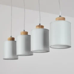 Lampes En Tissu-hofstein Suspension Chiuvi Gris, Écru, 4 lumières
