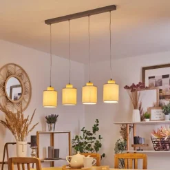 Lampes En Tissu-hofstein Suspension Chiuvi Gris, Écru, 4 lumières