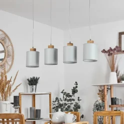 Lampes En Tissu-hofstein Suspension Chiuvi Gris, Écru, 4 lumières