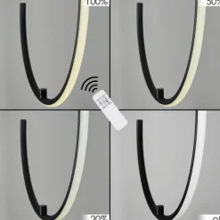 hofstein Suspension Chlak LED Noir, 2 lumières, Télécommandes