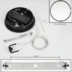 hofstein Suspension Chlak LED Noir, 2 lumières, Télécommandes
