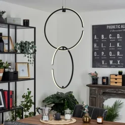 hofstein Suspension Chlak LED Noir, 2 lumières, Télécommandes