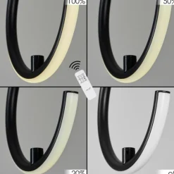 hofstein Suspension Chlak LED Noir, 3 lumières, Télécommandes