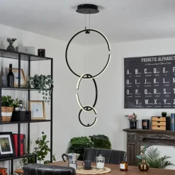 hofstein Suspension Chlak LED Noir, 3 lumières, Télécommandes