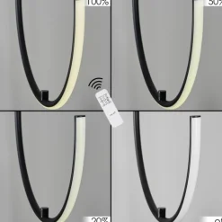 hofstein Suspension Chlak LED Noir, 2 lumières, Télécommandes