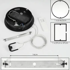 hofstein Suspension Chlak LED Noir, 2 lumières, Télécommandes
