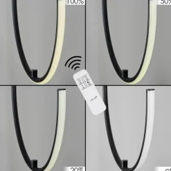 hofstein Suspension Chlak LED Noir, 2 lumières, Télécommandes