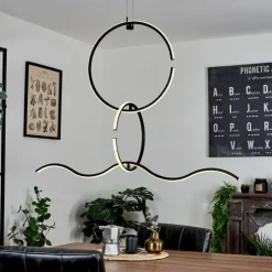hofstein Suspension Chlak LED Noir, 3 lumières, Télécommandes