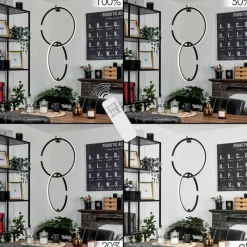 hofstein Suspension Chlak LED Noir, 2 lumières, Télécommandes* Éclairage Led