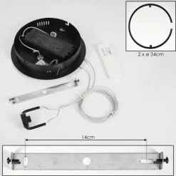 hofstein Suspension Chlak LED Noir, 2 lumières, Télécommandes* Éclairage Led