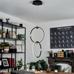 hofstein Suspension Chlak LED Noir, 2 lumières, Télécommandes* Éclairage Led